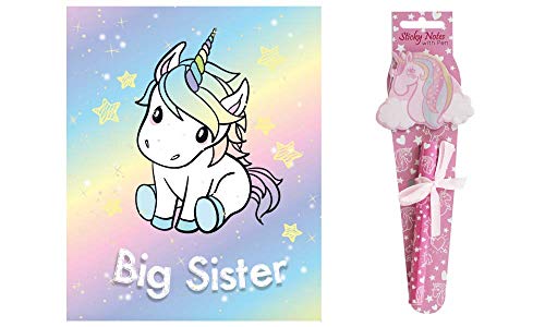 Big Sister, quaderno personalizzato con unicorno disegnare e scrivere con foglietti adesivi e penna