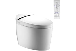 Nashi - Toilette japonaise sortie double sol ou mur | Toilette avec bidet | Siège chauffant, nettoyage à l'eau chaude et séchage | Lumières LED | Télécommande et panneau | WC intelligent | Aldara New