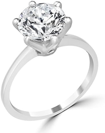 2.33 carat D-E colour SI2-SI3 clarity Round cut certified engagement ring set in 14 karat solid white gold