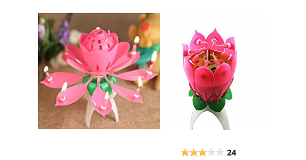 Bougie Fleur 2 Pieces Pour Gateau Elle S Allume Et Ouvre Ses Petales Pour Anniversaire Et Fete Amazon Fr Cuisine Et Maison
