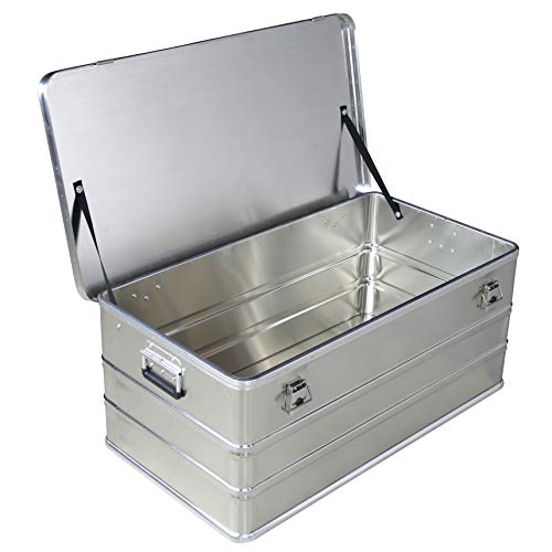 Caja de aluminio de 140 litros de capacidad - Caja de transporte Caja de almacenamiento Caja de metal Caja de almacenamiento baúl Industrial Caja de almacenamiento Caja de aluminio