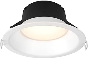 DAWALIGHT Retrofit Downlight Spot Encastré 8 Pouces LED 21W 3000K Blanc Chaud Panneau Lampe Plafonniers Encastrés Rond pour Cuisine Chambre Salon Salle D'étude Placard, Blanc