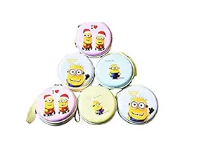 Multipurpose Round Storage/Carry Zipper Case Pouch Bag for Earphones/USB/Pendrive/Coins/Stamps/Jewellery for Girls/Boys, Birthday Party and Children Return Gift Items - Pack of 10