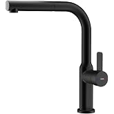 TEKA Single lever kitchen tap, 360&deg; swivel high spout, removable handle, anti-tical, flexible hose, black finish, OVAL 938 mo