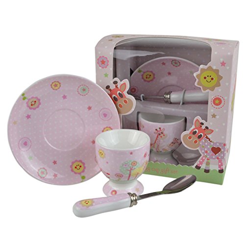 BABYS First China Little Sunshine Girls EGG CUP Set by Leonardo PINK Childs Christening