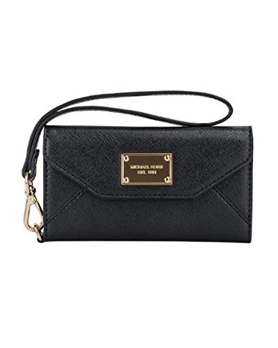 Preisvergleich Produktbild Michael Kors iPhone 5 Wallet Kupplung schwarz Saffiano