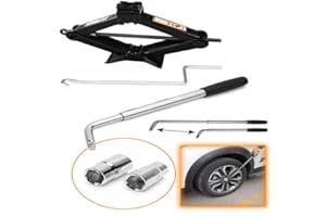 SiKy Car Breakdown/Emergency Spare Type Kit - 2 Tonne Scissor Jack + Extendable Wheel Brace Socket Wrench Tyre Repair Kit For Van SUV Truck