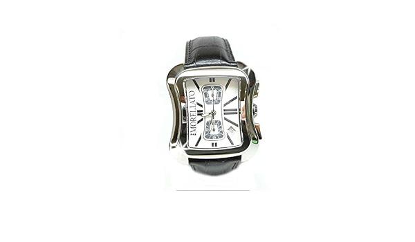 Morellato – s020e002 – Orologio da polso, cronografo, analogico al quarzo,  con data, cinturino in pelle, colore: nero, 1 Diamante 0,01 ct : Amazon.it:  Orologi
