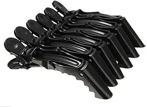 Crocodile Hair Clips 6 pcs (black)