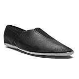 Obermaterial Leder Rumpf Gymnastikschuhe Turnschläppchen Voltigierschuhe Ballett Sport Fitness Tanz, Schwarz Chrom, 39 EU