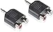 Price comparison product image Poppstar - 2x Stereo Y-Adapter 3.5mm jack plug to double RCA cinch coupler for PC, monitor, stereo system, TV, Playstation