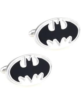 Batman Herren Manschettenknöpfe Edelstahl Schwarz / Silber