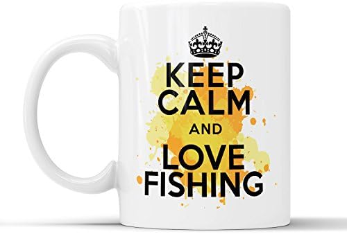 Fishing Lovers Mug - Keep Calm And Love FISHING Splash Coffee 11oz Tea Gift Boxed Ceramic Cup Mugs - MuggyBug