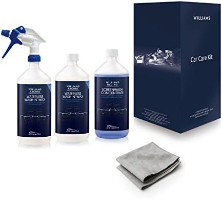 Williams Racing Waterless Wash &amp; Wax Gift Pack, 7 in 1 cleaning kit. Limited Edition