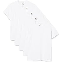 Fruit Of The Loom T-Shirt Bianca Bambino - Confezione Da 4 - Canottiera In Cotone