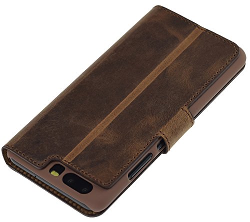 Huawei P10 | Suncase Book-Style (Slim-Fit) Ledertasche Leder Tasche Handytasche SchutzhÃ¼lle Case HÃ¼lle (mit Standfunktion und Kartenfach) antik coffee