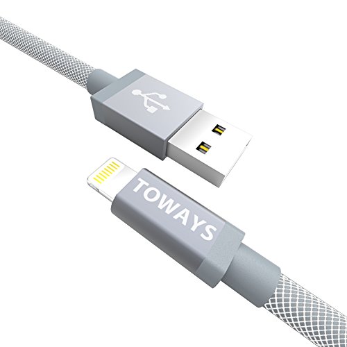 Toways Lightning Kabel 2.1m iPhone Nylon USB Ladekabel Datenkabel für iPhone 7 / 7 Plus / 5 / iPhone 6 / iPhone SE / 6 / 6 Plus / 6s / 6s Plus / 5 / 5c / 5s, iPad Pro Air Air 2 mini2 mini3 4th Gen, iPod Nano 7th Gen, DJI Mavic Pro Drone - Grau [Apple MFi zertifiziert]