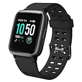 【Pantalla de 1.3"e Impermeable】Panta1lla táctil TFT de 1.3 pulgadas,Puede utilizarse para nadar y es sumergible hasta 50 mt. La natación, la lluvia o el sudor no dañan el reloj. Es impermeable hasta 5 Atm.