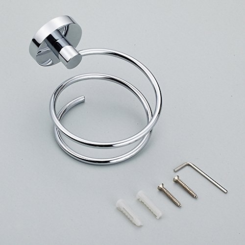 Weare Home Edelstahl Spirale Form Silber Haartrocknerhalter Föhnhalter, Modern Chrom Beschichtung Rostfrei Wandmontage für Küche Haltbar Badzubehör Badaccessoires Dekor - 7