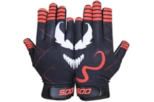 SOO American Football Gloves Youth Kids Non-Slip Palm Receivers, Rugby Gloves gloves for Boys Girls Flexible Stretch Protection Sticky Receiver Football Gloves Waterproof Professional Fit for All (L)