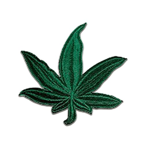Aufnäher / Bügelbild - Cannabis Weed Marijuana - grün - 8,2x8,4cm - Patch Aufbügler Applikationen zum aufbügeln Applikation Patches Flicken