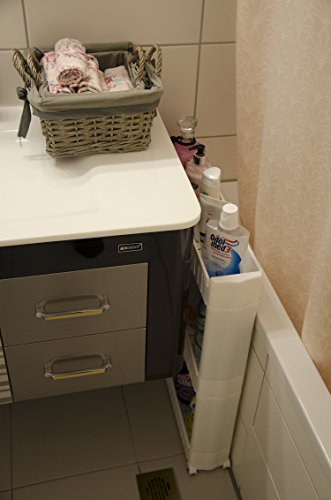 nean Nischenregal 3 Ablagen Küchenregal Badregal Standregal Allzweckwagen mit Rollen - 5