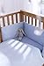 Dimple 3 Piece Cot/Cot Bed Quilt & Bumper Bedding Set - Blue