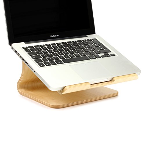 Laptopständer [Original Urcover®] Samdi Edition Echt Holz Notebookständer und Halter für Apple Macbook Pro/Retina Samsung Notebook Ständer Asus Laptop [Deutscher FACHHANDEL] Hell Braun - 2