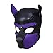 Price comparison product image AmaMary Sexy Cosplay Puppy Mask, Sexy Cosplay Role Play Dog Full Head Mask Padded Rubber Puppy Play Mask Soft (Purple)