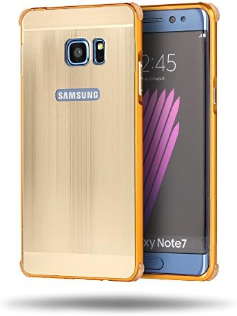 UKDANDANWEI Samsung Galaxy Note FE Case,Ultra thin Metal Brushed Premium Aluminum Shockproof Protective Bumper Hard Back Case Cover For Samsung Galaxy Note FE - Gold