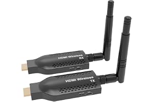 EXVIST Bärbar trådlös HDMI-sändare och mottagarkit – 492t lång räckvidd, 1080P HD-streaming, Plug & Play för TV-/projektorer – perfekt för hemmabio, kontorspresentationer