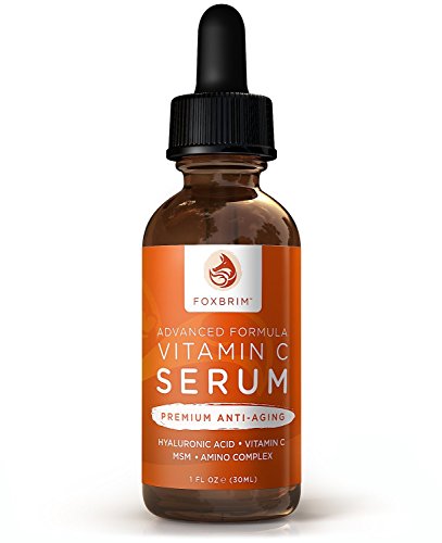 Vitamin C Serum 30 ml, Gesichtspflege mit Hyaluronsäure, Bei Altersflecken und Hautverfärbungen, Natürliche Formel für alle Hauttypen, Für natürliche Schönheit & Frische, Von Foxbrim