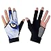 Produktbild Shengjuanfeng Billard-Handschuh-Snooker-Shooter-Queue-Pool-Handschuhe öffnen 3 Finger für Männer, Frauen, 1 Paar (Color : Blue, Size : M)
