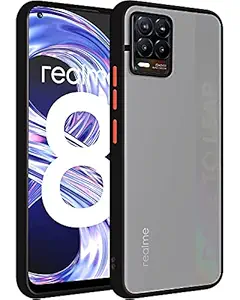 Indiacase Smoke for Realme 8 4G Case, Poly-Chromatic Independent Button Matte Finish Back Shockproof Protective Anti Scratch Cover Case Designed for Realme 8 4G (Black)