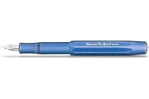 Kaweco AL SPORT Stonewashed Blue I wieczne pióro wieczne premium do wkładów atramentowych z wysokiej jakości stalówką, 13 cm, niebieskie I szerokość stalówki: B (szerokie)