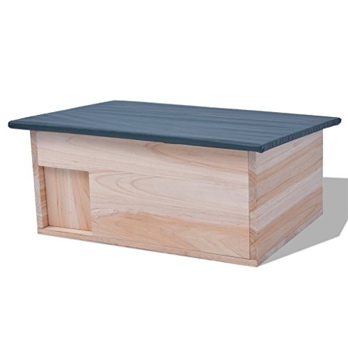 vidaXL Igelhütte Igelhaus Igelhotel mit Labyrintheingang Boden 45x33x22 cm Tannen Holz