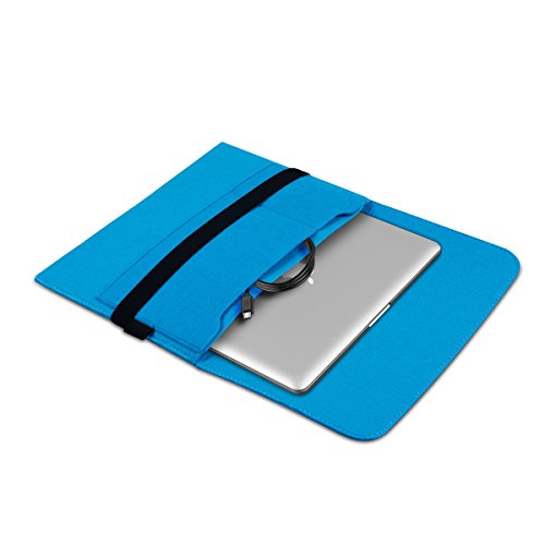 kwmobile Laptoptasche Filz Sleeve für 11″ 11,6″ Laptop / Tablet – Notebook Tasche Schutzhülle Laptop Case Hülle in Blau mit Innentaschen Innenmaße: ca. 31,5 x 25 cm - 6