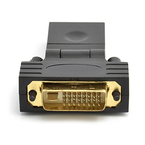 IIEasy Drehen 90 180 360 Grad weiblich auf männlich Gold Adapter HDMI zu DVI 24+1 Anschluss Gold Konverter Adapter für Multimedia - 4