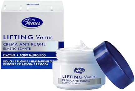 Venus, Lifting Crema Antirughe Elasticizzante, con Elastina e Acido Ialuronico, Rassoda e Rimodella la Pelle Riducendo Rughe e Rilassamenti, Ideale a Partire dai 30 Anni 50 ml