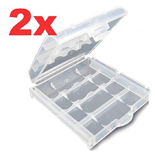 Preisvergleich Produktbild 2x Akkubox für AA Migno und AAA Micro Akkus Batteriebox Aufbewahrungsbox