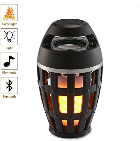 LED Flame Table Lamp Bluetooth Speaker, Night Light Outdoor/Indoor Portable Stereo USB Charging Flicker Dancing Flame Camping Lamp Portable Wireless Speaker