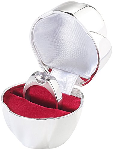St. Leonhard Ringschatulle Versilberte Rose, mit Strass-Stein - 3
