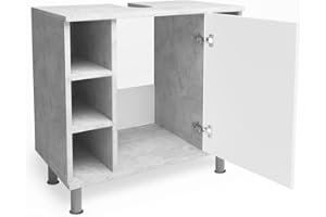 ‎VICCO Vicco Waschbeckenunterschrank Fynn, Beton/Weiß, 60 x 54 cm