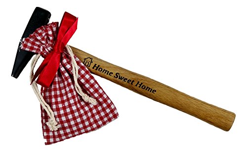 Geschenkset „Hammer & Nägel“ – zur Einweihung / Richtfest / Umzug / Hausbau / Einzug / Hauskauf / Nachbarschaft – Geschenk für gute Nachbarn und Freunde – Schlosserhammer 200g mit Holzstiel + 10 Blumennägel - 7