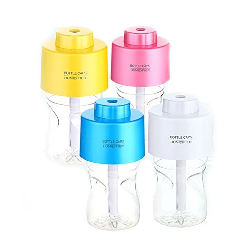 SODIAL(R)USB beweglicher Ultraschall Luftbefeuchter DC 5V Buero Feuchtigkeitsregler Nachtlichtfunktion fuer Raeume bis ca. 10 m? + 2er set saugfaehig Filter - 4