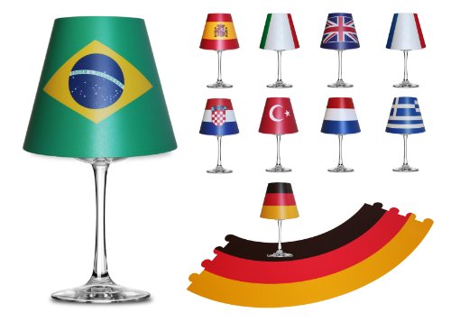 Fanartikel Fußball WM 2014 Brasilien Lampenschirm Glas (Weinglas) Teelicht #1085 (Frankreich) - 2