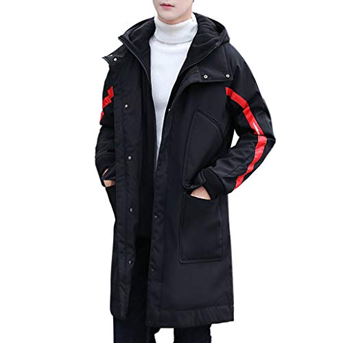Preisvergleich Produktbild Amphia Herren Baumwolljacke - Lange, Dicke Daunenjacke mit KapuzeHerren-Wintermode mittlerer Länge Hoodie Zipper verdickte Baumwolle gepolsterten Mantel