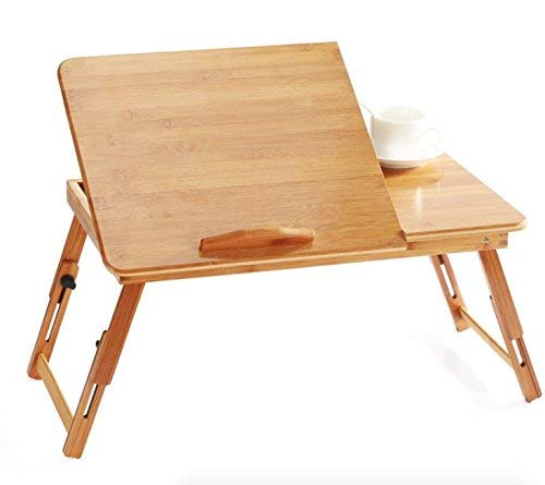 EVST portátil de bambú plegable portátil escritorio portátil bandeja altura ajustable mesa cama mesa con cajón (50cm*30cm*30cm without Ventilation Slots)