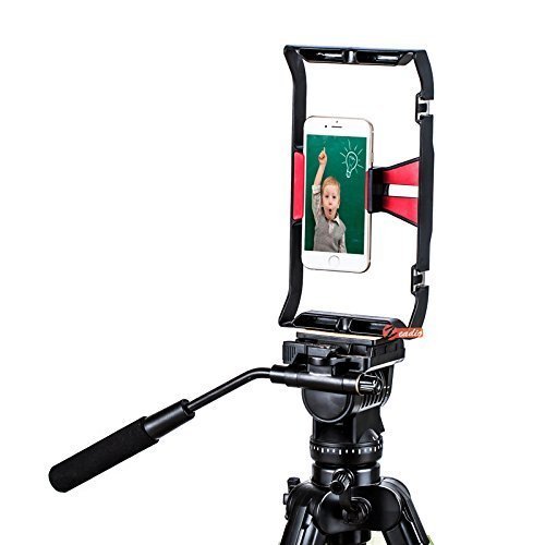 Zeadio Videoproiettore Smartphone, videocamere Stabilizzatore di supporto per maniglie, registrazione di pellicole per case di registrazione per videomaker Filmmaker Videographer - adatta per iPhone, Samsung e tutti i telefoni