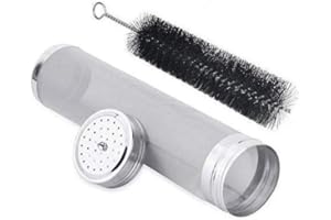 GLOGLOW Filtre de crépine sèche Hopper bière brassage à la maison filtre 300 microns en acier inoxydable brassage de la bière Filtre à maille, brassage de la maison de vin Filtres à vin avec brosse de nettoya